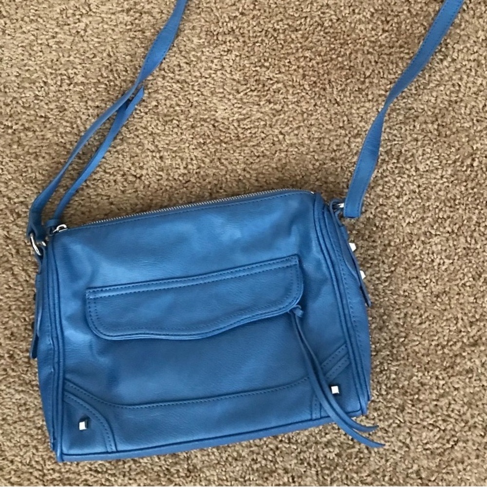 Blue Leather Crossbody Bag